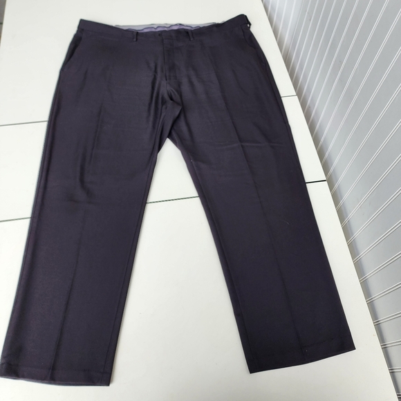 Haggar Premium Comfort Dress Pants Mens 44x30 Black Classic Fit Stretch M6 - Picture 1 of 11